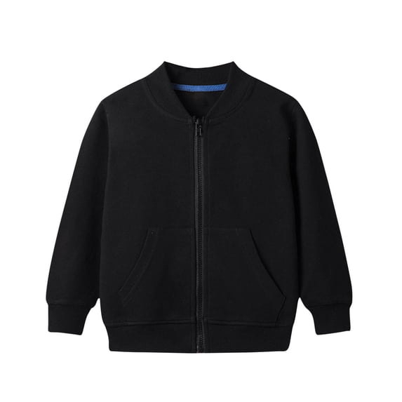 Cethrio Kids Boys Bomber Jackets, Cotton Casual Long Sleeve Spring Fall Coats Black Size 3-4 T