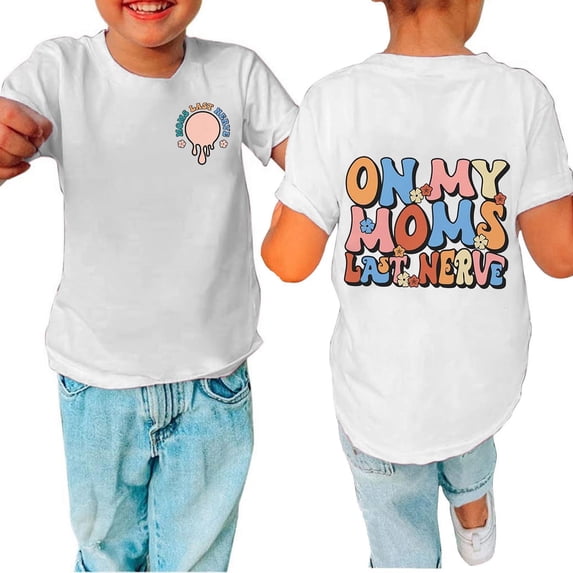 Cethrio Toddler Boys Casual Shirts- Fashion Cotton Short Sleeve Printed Crew Neck Boys Summer Clothes White Size 8-9 T