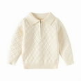 thumbnail image 1 of Cethrio Kids Boys Collared Sweaters, Pullover Stretchy Knitting Cotton Casual Kids Sweaters Beige Size 2-3 T, 1 of 6