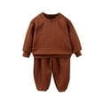 thumbnail image 1 of Cethrio Kids Boys Cotton Outfit Sets, Fall Long Sleeve 2 Piece Sweatshirts and Sweatpants Sets Coffee Size 3T, 1 of 4