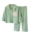 thumbnail image 1 of Cethrio Kids Boys Cotton Pajama Sets, Soft Long Sleeve Comfy Collared Boys' Sleepwear Sets Green Size 14-16, 1 of 2
