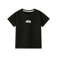 thumbnail image 1 of Cethrio Kids Boys Cotton T-shirts, Holiday Short Sleeve Crewneck Graphic Tees Summer Tops Black Size 3T, 1 of 3