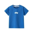 thumbnail image 1 of Cethrio Kids Boys Cotton T-shirts, Holiday Short Sleeve Crewneck Graphic Tees Summer Tops Blue Size 5T, 1 of 3