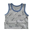 thumbnail image 1 of Cethrio Kids Boys Cotton Tank Tops, Breathable Sleeveless Crewneck Printed Summer Undershirts Gray Size 3T-4T, 1 of 2