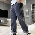 thumbnail image 1 of Cethrio Kids Boys Denim Pants, Fashion Straight Leg Casual Elastic Waist Pants with Pockets Black Size 9-10 T, 1 of 3