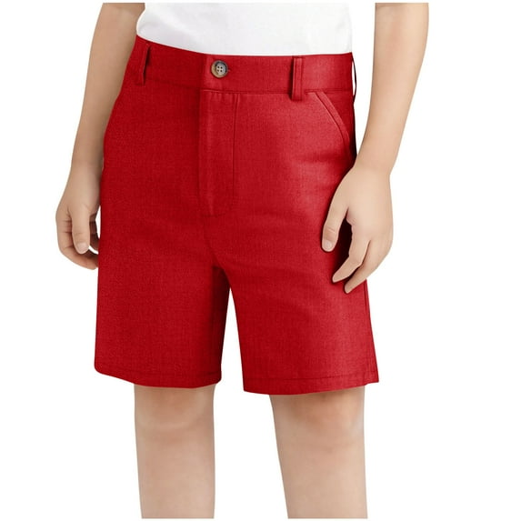 Cethrio Kids Boys Dress Shorts, Red