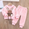 thumbnail image 1 of Cethrio Toddler Boys Fleece Pajama Sets, 2-Piece Warm Winter Outfit Set Pink Size 4-5 T, 1 of 4