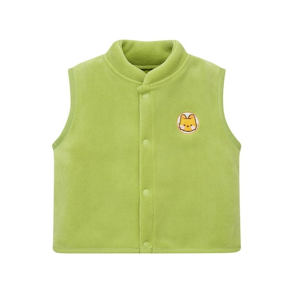 Cethrio Kids Boys Fleece Vests, Casual Sleeveless Thermal Lightweight Boys Outerwear Green Size 3-4 T
