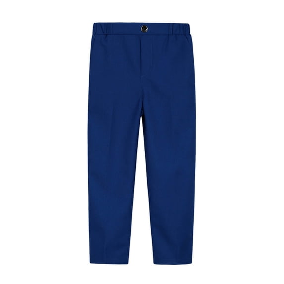 Cethrio Kids Boys Formal Suit Pants- Button-Up Striped Fashion Cotton Jogger Pants Dark Blue Size 2-3 T