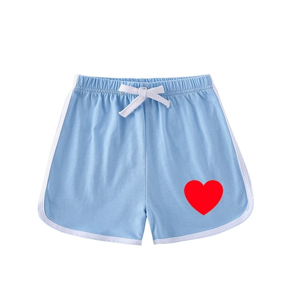 Cethrio Kids Boys Girls Shorts, Summer Loose Drawstring Casual Athletic Shorts Light Blue Size 4 T