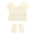 thumbnail image 1 of Cethrio Kids Boys Hats and Glove Sets, Thermal Knitted Winter Soft Beanies & Mittens Sets White Size 6Months-3T, 1 of 2