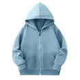 thumbnail image 1 of Cethrio Kids Boys Hoodies with Pockets, Cotton Zipper Long Sleeve Casual Kids Outerwear Light Blue Size 6, 1 of 4