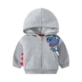 thumbnail image 1 of Cethrio Kids Boys Jackets, Long Sleeve Zip up Hooded Spring and Autumn Coats Gray Size 5-6 T, 1 of 4