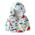 thumbnail image 1 of Cethrio Kids Boys Jackets, Zip up Printed Long Sleeve Hooded Kids Coats Light Blue Size 5-6 T, 1 of 2
