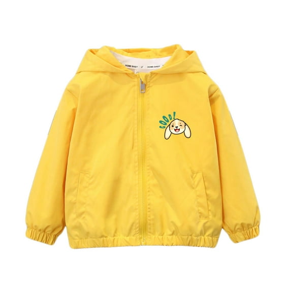Cethrio Kids Boys Jackets with Hooded, Zipper Casual Long Sleeve Lightweight Boys Outerwear Yellow Size 3T