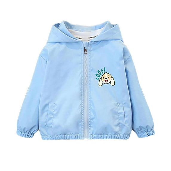 Cethrio Kids Boys Jackets with Hooded, Zipper Lightweight Long Sleeve Casual Boys Outerwear Blue Size 4T