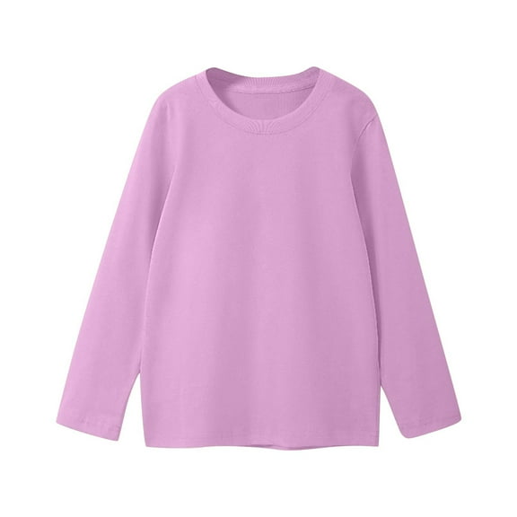 Cethrio Kids Boys' Long Sleeve T-shirts, Pullover Cotton Casual Crewneck Fall Tops Pink Size 2T