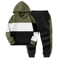 thumbnail image 1 of Cethrio Kids Boys Outfit Sets 2 Piece, Athletic Casual Long Sleeve Hoodies with Sweatpants Sets Army Green Size 2-3 T, 1 of 4