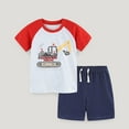 thumbnail image 1 of Cethrio Kids Boys Outfit Sets, 2-Piece Summer Graphic Shirts and Shorts Sets Red Size 5 T, 1 of 3