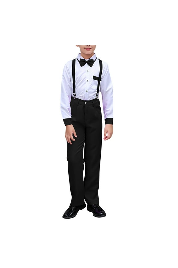 Kids Boys Outfit Sets, Formal School Uniform Cotton Fashion Boys' Clothing Sets Black Size 3-4T