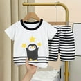 thumbnail image 1 of Cethrio Kids Boys Outfit Sets, Short Sleeve Cute Cotton Casual Shirt Top and Shorts Suits White Size 5 T, 1 of 3