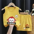 thumbnail image 1 of Cethrio Kids Boys Outfit Sets, Summer Cotton Sleeveless Shirts and Shorts Set Yellow Size 2-3 T, 1 of 3