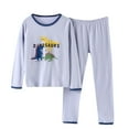 thumbnail image 1 of Cethrio Toddler Boys Pajama Sets, Cotton Long Sleeve 2 Piece Tops and Pants Set Sky Blue Size 2 T, 1 of 2