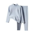 thumbnail image 1 of Cethrio Kids Boys Pajama Sets, Thermal Fall Winter Cotton Long Sleeve Boys' Sleepwear Sky Blue Size 1-2 T, 1 of 2