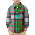 thumbnail image 1 of Cethrio Kids Boys Plaid Shirts, Fall Casual Long Sleeve Collared Button Down Shirts Green Size 3-4 T, 1 of 5
