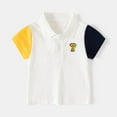 thumbnail image 1 of Cethrio Kids Boys Polo Shirts, Pullover Buttons Summer Cotton Short Sleeve Polos White Size 3-4 T, 1 of 8