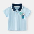 thumbnail image 1 of Cethrio Kids Boys Polo Shirts, Summer Cotton Casual Buttons Short Sleeve Polos Blue Size 3-4 T, 1 of 3