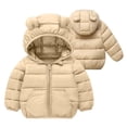 thumbnail image 1 of Cethrio Kids Boys Puffer Jacket, Long Sleeve Warm Full Zip Lightweight Winter Coat Khaki Size 5T, 1 of 5