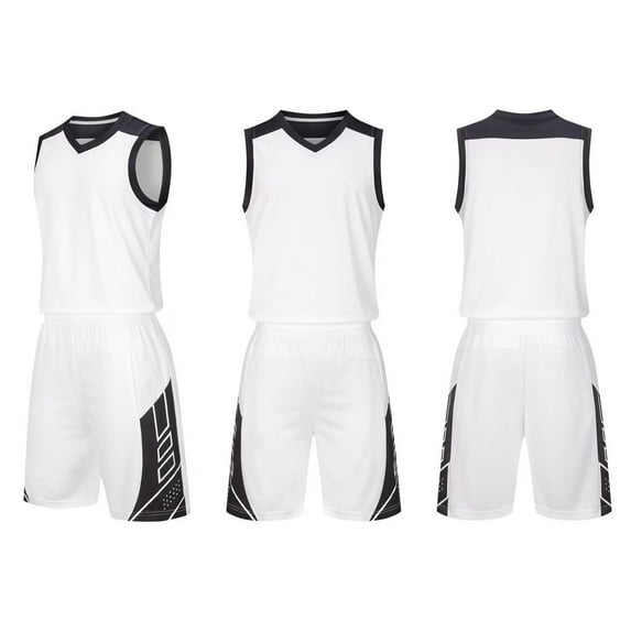 Cethrio Kids Boys' Shorts Sets, Soft Sleeveless Basketball Athletic Outfit Sets Activewear White Size 4-5 T