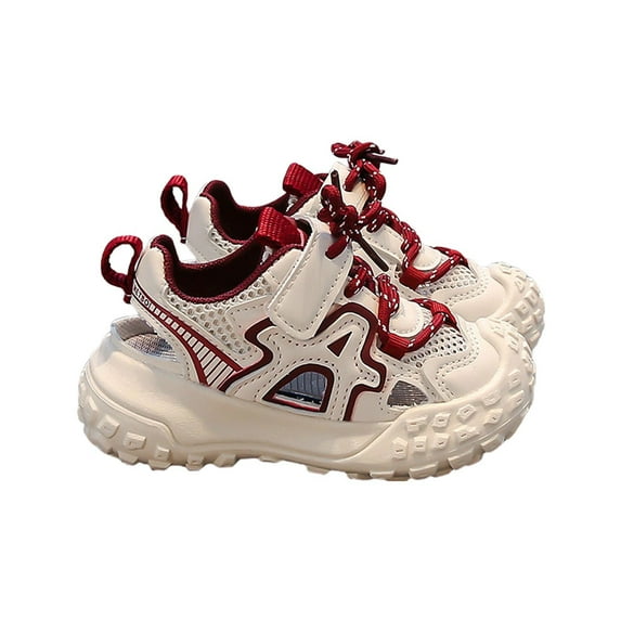 Cethrio Kids Boys Sneakers 2025, Casual Lightweight Soft Sole Breathable Athletic Shoes Red Size 3