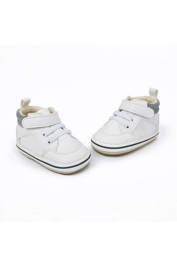 Kids Boys Sneakers, Non-Slip Breathable High-Top Lightweight Walker Shoes White Size 5 Toddler