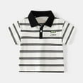 thumbnail image 1 of Cethrio Kids Boys Striped Polo Shirts, Summer Pullover Cotton Short Sleeve Polos White Size 4-5 T, 1 of 8