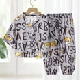 thumbnail image 1 of Cethrio Kids Boys Summer Pajama Sets, 2 Piece Buttons Cotton Soft Boys' Sleepwear Black Size 2-3T, 1 of 3