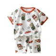 thumbnail image 1 of Cethrio Kids Boys Summer Pajama Sets, Comfy Cotton Printed 2 Piece Boys' Sleepwear Army Green Size 1-2T, 1 of 2