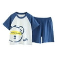 thumbnail image 1 of Cethrio Kids Boys Summer Pajama Sets, Cotton 2-piece Short Sleeve Casual Sleepwear Sets Blue Size 10-12, 1 of 2