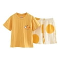 thumbnail image 1 of Cethrio Kids Boys Summer Pajama Sets, Short Sleeve 2-piece Casual Cotton Sleepwear Sets Orange Size 9T, 1 of 2