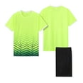 thumbnail image 1 of Cethrio Kids Boys' Summer Short Sets, Lightweight Basketball 2 Piece Athletic Outfit Sets Activewear Green Size 4-5 T, 1 of 3