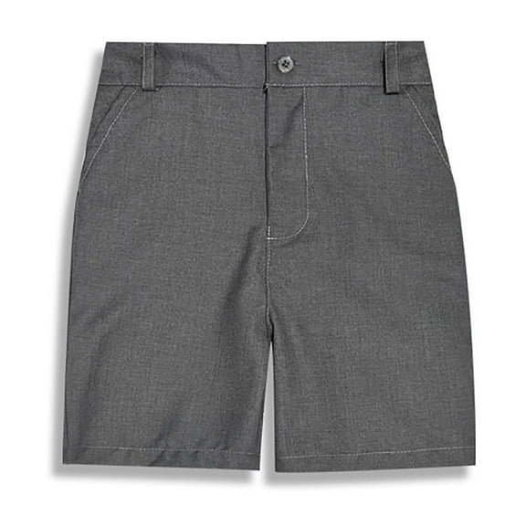 Cethrio Kids Boys Summer Shorts, Buttons Relaxed Casual School Uniform Shorts Gray Size 5-6 T