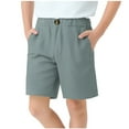 thumbnail image 1 of Cethrio Kids Boys Summer Shorts, Cotton Linen School Uniform Casual Shorts with Pockets Gray Size 4-5T, 1 of 5