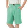 thumbnail image 1 of Cethrio Kids Boys Summer Shorts, School Uniform Casual Knee Length Shorts with Pockets Mint Green Size 5-6T, 1 of 6