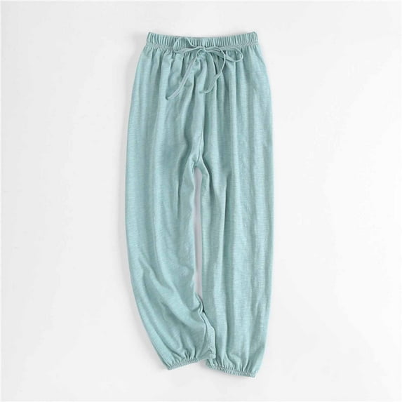 Cethrio Kids Boys Summer Sweatpants, Elastic Waist Athletic Thin Cotton Jogger Pants Green Size 6-7 T