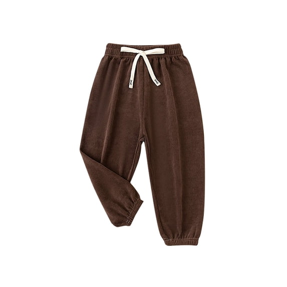 Cethrio Kids Boys Sweatpants, Elastic Waist Casaul Drawstring Athletic Jogger Pants Coffee Size 3T