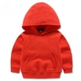 thumbnail image 1 of Cethrio Kids Boys Sweatshirts, Solid Color Long Sleeve Cotton Tops with Hoodies Red Size 4-5 T, 1 of 3