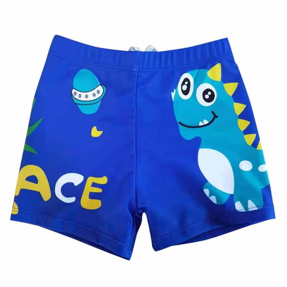 Cethrio Kids Boys Swim Trunks, Printed Elastic Waist Quick Dry Stretch Beach Shorts Blue Size 8-9 T