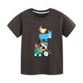 thumbnail image 1 of Cethrio Kids Boys T Shirts, Cotton Short Sleeve Summer Graphic Tees Tops Brown Size 5 T, 1 of 6