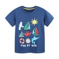 thumbnail image 1 of Cethrio Kids Boys T Shirts, Cotton Summer Short Sleeve Graphic Tees Tops Navy Size 4 T, 1 of 6